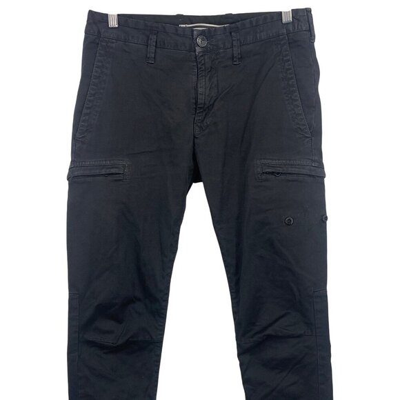 Stone Island Pants Size 29 x 33 Utility Mens Cargo Black Stretch Tapered EUC - Picture 2 of 13